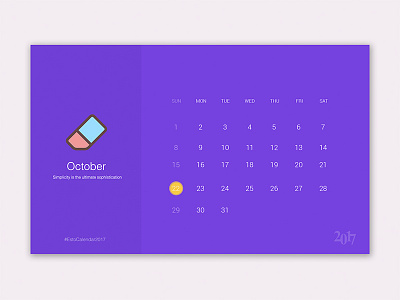 October, 2017 Designer Calendar 2017 calenda design designer graphic january minimal print simple