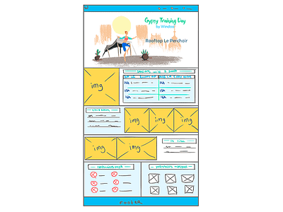 Wireframe for a event page branding drawing lifestyle logo nature sport ux design wanderlust wireframe