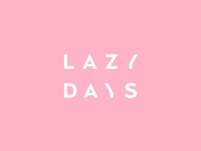 Lazy days beauty identity laconic lazy logo minimalism pink type typography