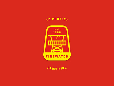 „Firewatch” inspired pt.2 - patch/sticker design emblem fire firefighter firewatch forrest industrial logo magnet old style patch sticker