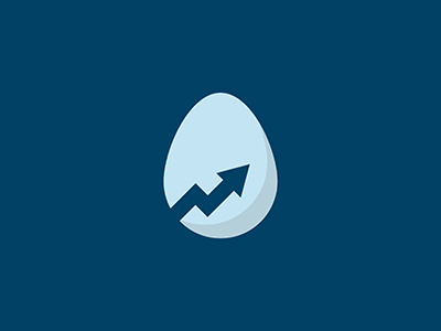 Nest Egg arrow egg financial icon illustration investing logo money pun stock market upward trend