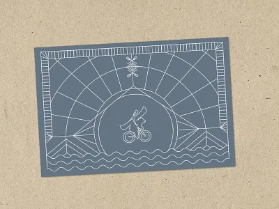 CKVL RSRV illo bear bike canoe cookeville illustration monoline sticker