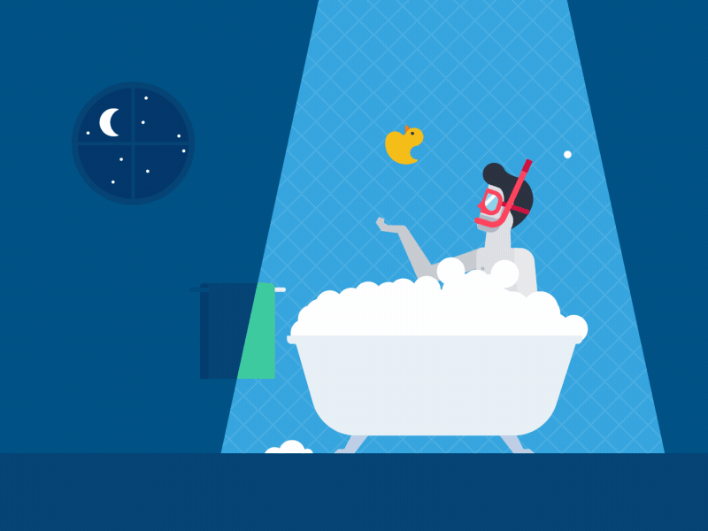 The Next Ad - Snorkeling animation bath character duck explainer gif illustration motion night snorkeling social