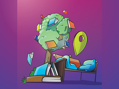 Reading Point Illustration affinity designer illustration photoshop reading point speedpaint