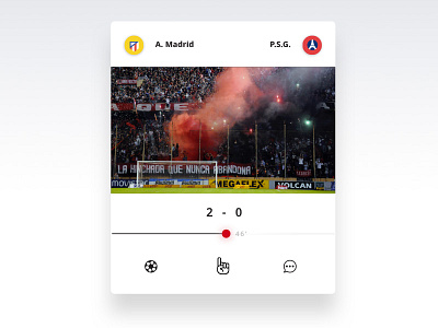 Live Game Card card design interface live minimal modern product design simple soccer ui ui cards ux