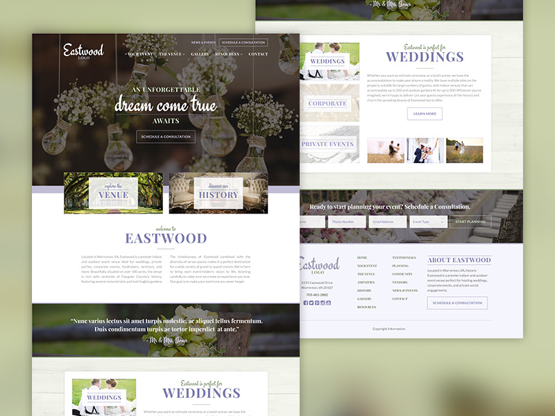 Example of Eastwood Venue Website