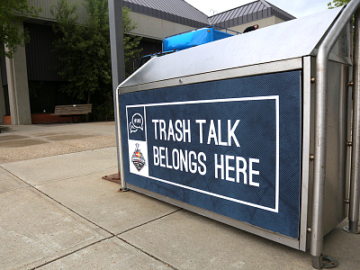 Trash Can Signage hockey memorial cup sign trash can