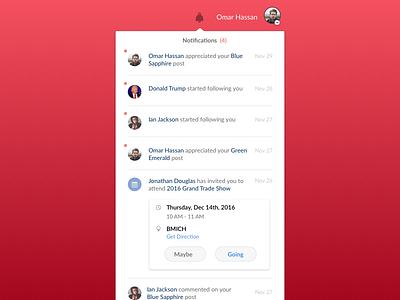 Notification Panel design notification product startup ui ux