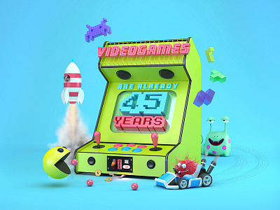 Bankia: Time Flies II 3d advertising bankia campaign cgi color inspire jvg pacman play render videogames