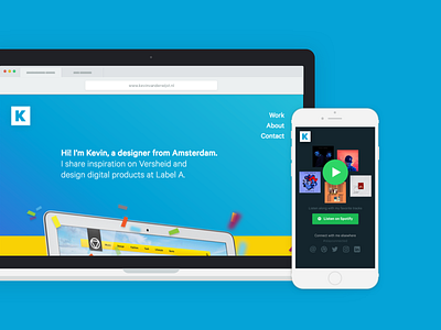 Personal portfolio: Kevin van der Wijst cases mobile mockup portfolio spotify versheid