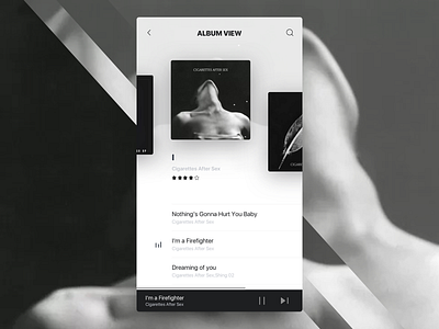 Album View Screen album view app audio audio player ios mobile music music player screen