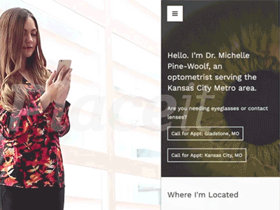 Pine Eyecare Website Design blink clean eye list minimal optometry photography simple ui