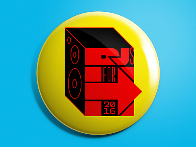 DJs for Hillary (Concept 1) 2016 2016 election branding button dj election hillary hillary clinton pin