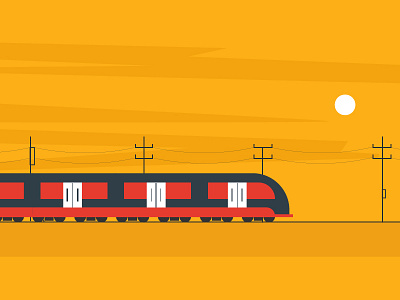 Train! commute convenient design engineering fast flat locomotive modern speed train travel trendy