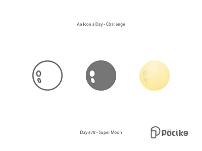Icon Challenge Day 78 Super Moon flat full glyph icon line material moon solid super