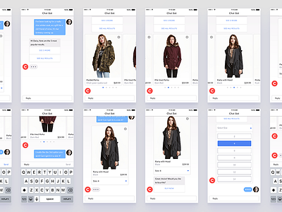 Shopping Assistant Bot assistant bot chat design flat message retail shop ui ux