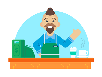 Illustration | "Hipster Barista" character colorful design doodle drawing exploration freelance fun illustration illustrator style vector