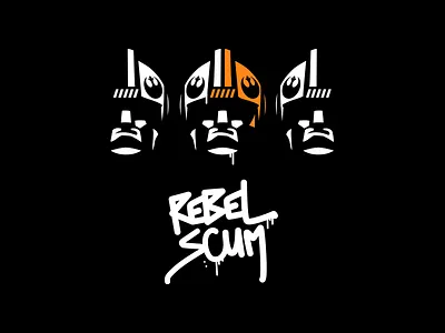 Rebel Scum black headwear icon illustrator orange rebellion rogueone starwars vector white