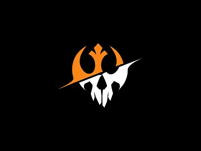 Rebel Scum black icon illustrator orange rebellion rogueone skull starwars vector white
