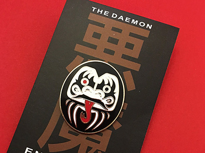 The Daemon Pin daruma demon enamel enamel pin japann kiss lapel pin pin