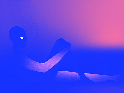 Sunset blue illustration sunset