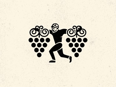 Man and grape character georgian georgian character grape illustration logo man tradition wine winery