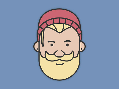 Hipster Man II beard cartoon cute glasses happy hipster illustration man movember smile