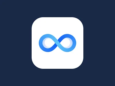 Infinite app blue concept icon infinite logo technology