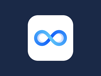 Infinite app blue concept icon infinite logo technology