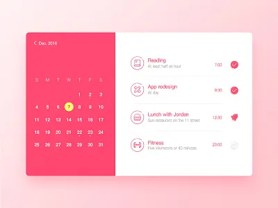 Calendar app ui