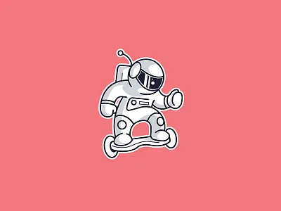 Astronaut 01 astronaut design hoverboard illustration sticker vector