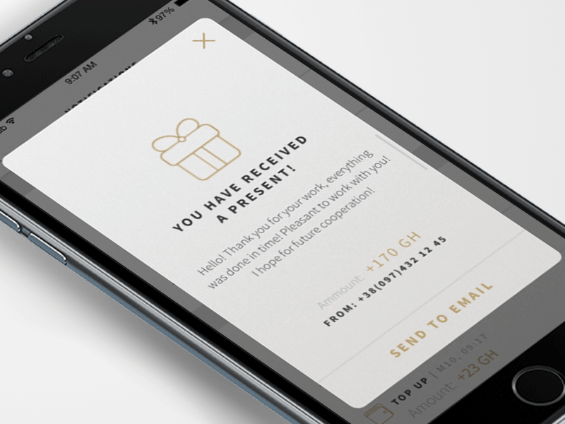 Getting a present app concept gift heart ios motion present ui