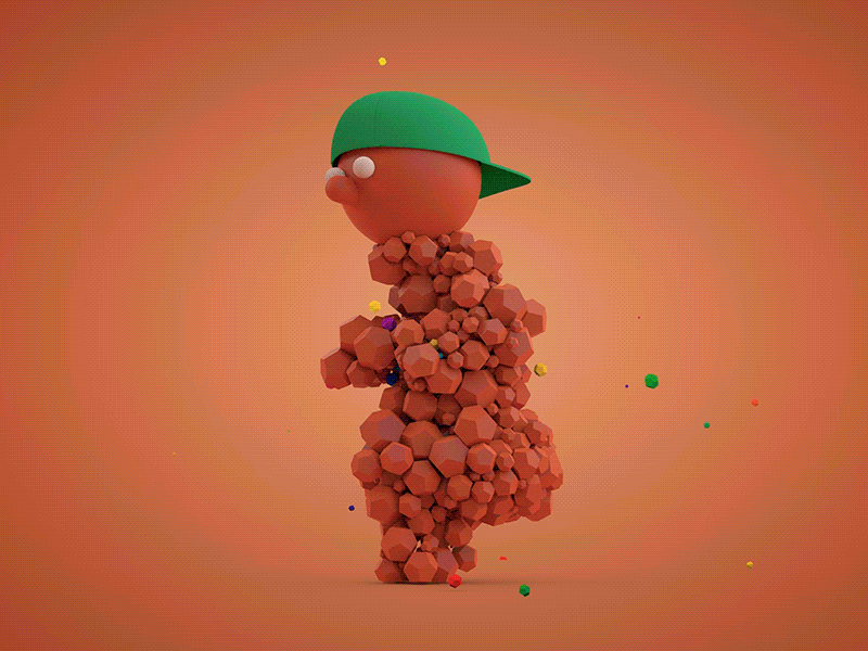 Dynamic run 3d animation c4d cinema 4d gif illustration