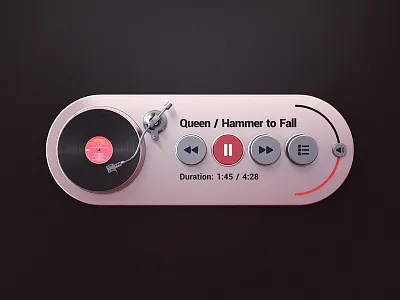 Music Player 3d design gramophone gui interface music player turntable ui ux webshocker