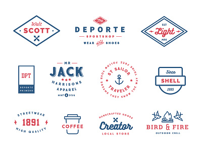 Some badges from "55 Logo Templates Bundle" badge badges branding creative market labels logo bundle logo template logos modern retro typography vintage