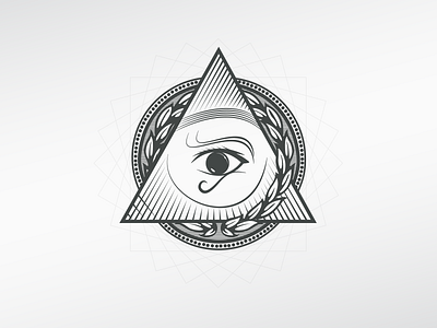 The All Seeing Eye all seeing eye art circle clothing design dribble eyebrow geometric illuminati illustration mason triangle