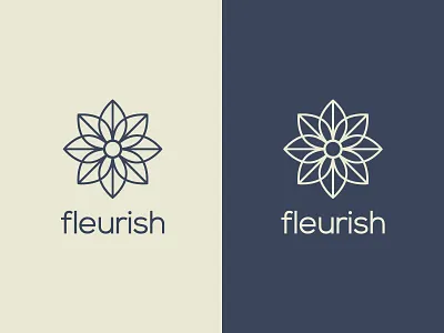Fleurish Logo design flower flowery identity line lines logo lotus mark tulip