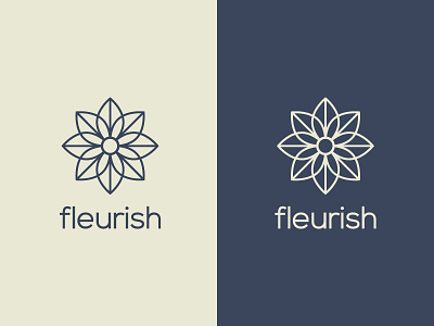 Fleurish Logo design flower flowery identity line lines logo lotus mark tulip