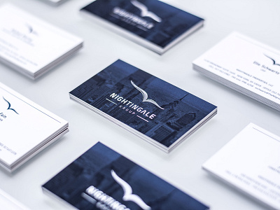 Nightingale bird business card corporate identity identity logo night nightingale real estate stationery