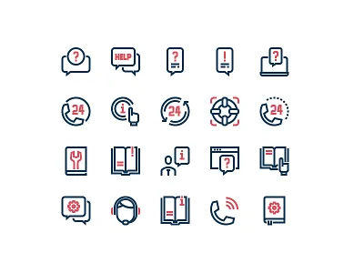 Help And Support outline Icons help icons linework outline support