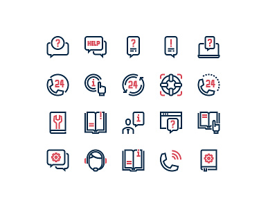Help And Support outline Icons help icons linework outline support