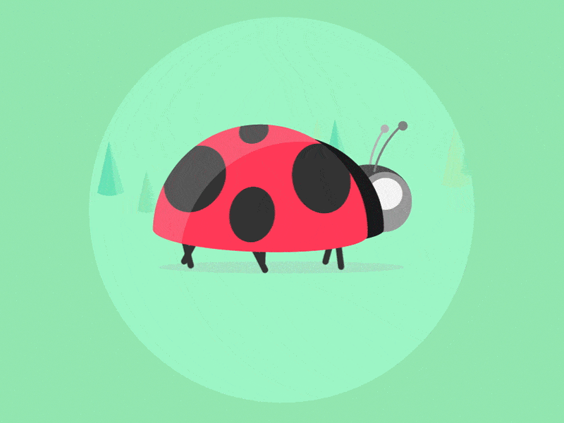 Lady 2d animation bug illustration motion vector