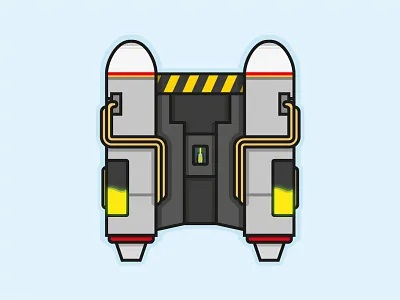 Jetpack blue flat flying glow glowing grey illustration jetpack vector