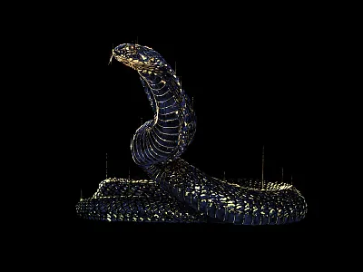 Neon Snake candy color dark glow lights lines neon shine snake