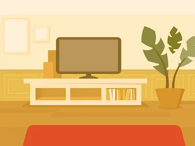 Livingroom / Back view background illustration room warm