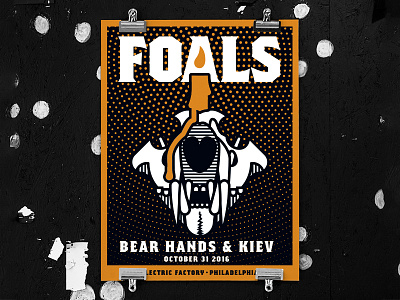 Foals foals gig poster halloween poster screen print skull