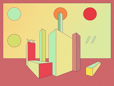 BlockBuildings 4: WX // art building colorful comic constructivism dribbble letters simple sketch weird