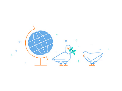 Show you care brand donations giving graphic gusto illustration line art