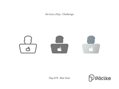 Icon Challenge Day 79 Mac User flat glyph icon laptop line mac macbook material solid user