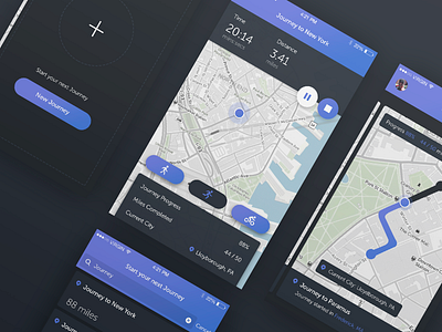 Journeys App app ios ios10 journey mobile modern ui ux walk